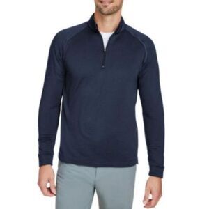 Swannies Navy Blue Performance Long Sleeve 1/4 Zip Pullover Shirt Size 2XL
